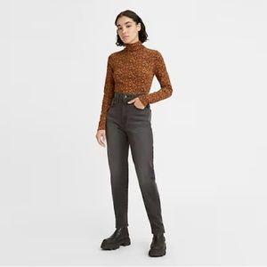 NWT Levi’s Silver Tab High Waisted Mom Jeans Black Dark Wash